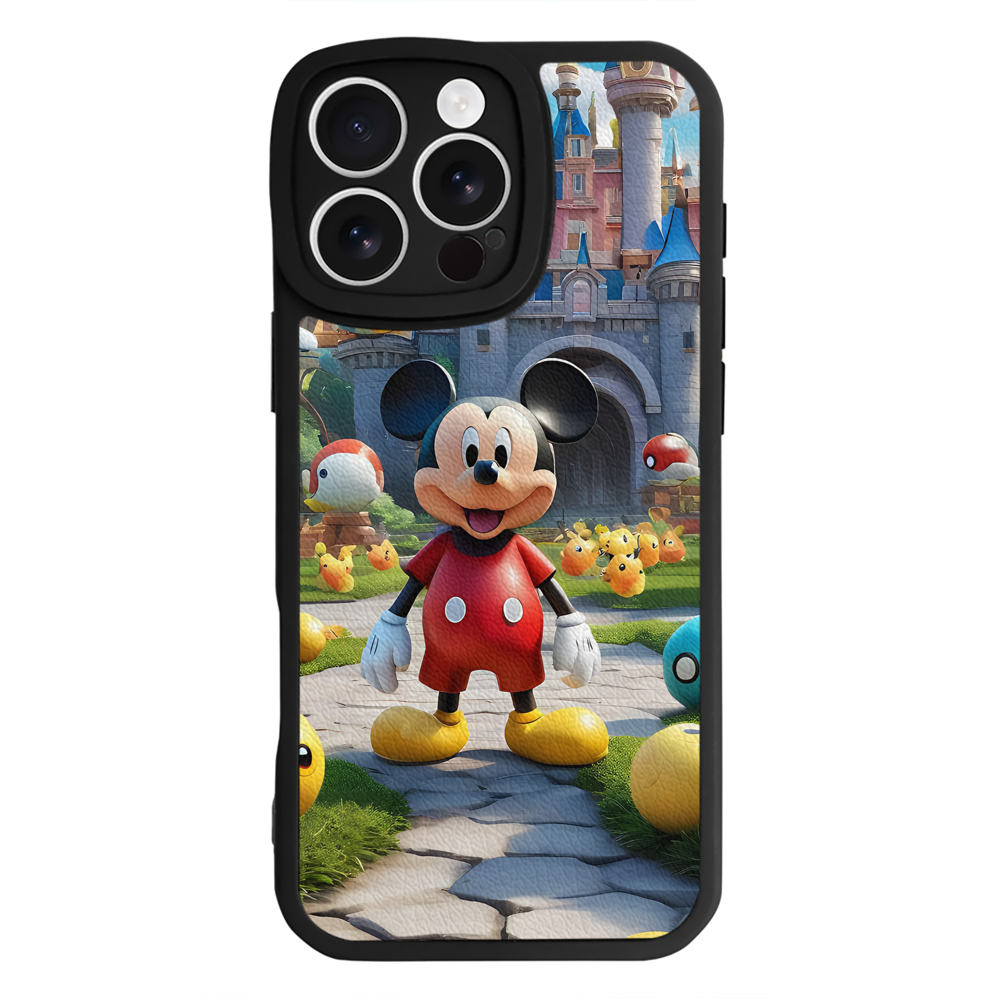 （画像用） ミッキーマウス Mickey Mouse 【iPhone 16シリーズ対応】シリコンスマホケース（レザー調） 材質：シリコン